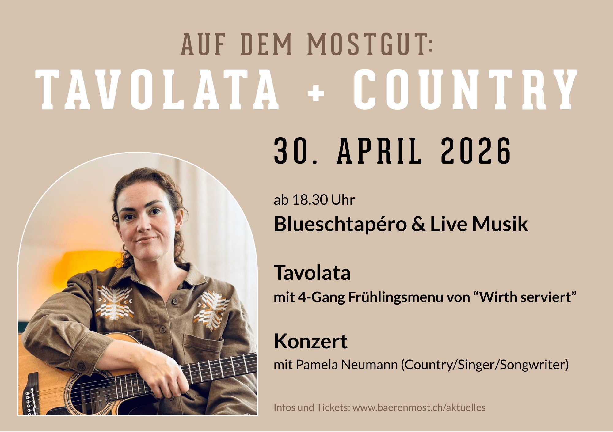 TAVOLATA & COUNTRY quer, wenige Infos 1. Mai auf dem Mostgut, Kultur und Genuss